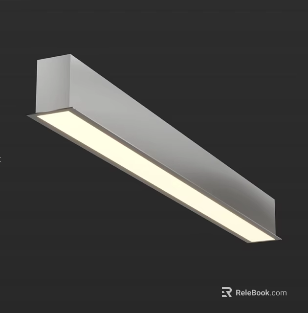 Modern Linear Metal Chandelier with LED Light for Contemporary Interior Design 3d model 