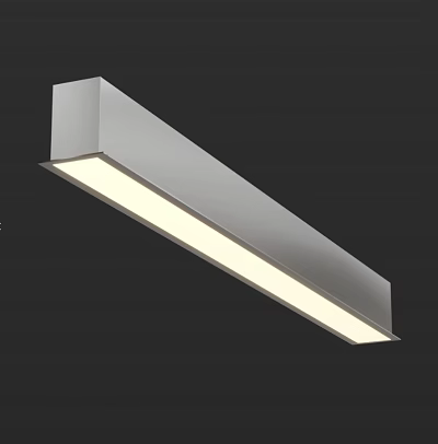 Modern Linear Metal Chandelier with LED Light for Contemporary Interior Design 3d model