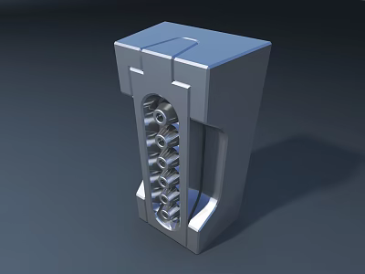 Modern Metallic Display Shelf With Multiple Layers And Geometric Structure For Product 3d model