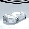 Luxury Two Tone Car With Sleek Design In Modern Showroom With Reflective Floor