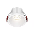 White Modern Recessed Downlight Spotlight With LED Bulbs And Red Mounting Clips 3d model