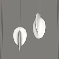 Modern White Shell Shaped Pendant Lights With Soft Warm Glowing Illumination 3d model