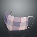 Cloth Face Mask With Plaid Pattern In Purple Pink White And Yellow Colors
