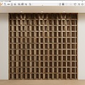 Quiet partition wooden partition background wall modeling wall 3d model