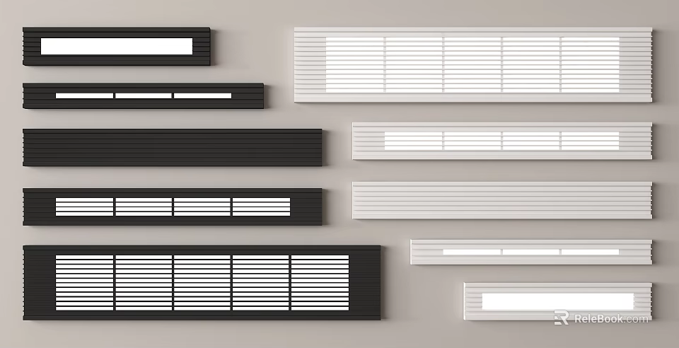 Black and White Grille Lights with Various Designs for Ceiling Lighting Applications 3d model