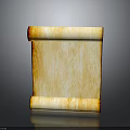 Cream Colored Cloth Scroll With Red Edges And Reflection On Dark Background