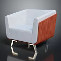 Modern Single Sofa With Gray Fabric Cushion Wooden Side Frame And Metal Legs Design