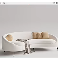 Modern Multiplayer Sofa Curved Sofa 3d model