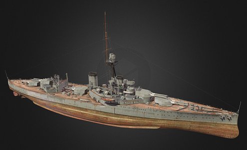 modern warship destroyer weapon ship cruiser ship 3d model