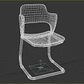 Brown Upholstered Single Chair with Silver Metal Frame and Armrests Modern Design