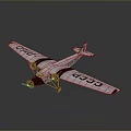 Vintage CCCP Biplane Airplane Model With White Body And Black Details
