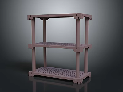 Sturdy Three Tier Storage Shelf For Efficient Home Garage Office Organization 3d model