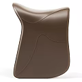 Modern Brown Leather Stool With Curved Design And Smooth Ergonomic Surface 3d model