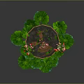 Geranium Plant With Red And White Flowers Green Leaves In Terracotta Pot