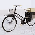Vintage Adventure Time Bicycle With White Front Basket And Wooden Rear Box