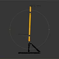 Adjustable Fitness Squat Rack With Black Frame And Yellow Adjustment Pins