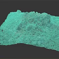 Detailed 3D Terrain Model Featuring Rocky Outcrops And Green Vegetation Coverage