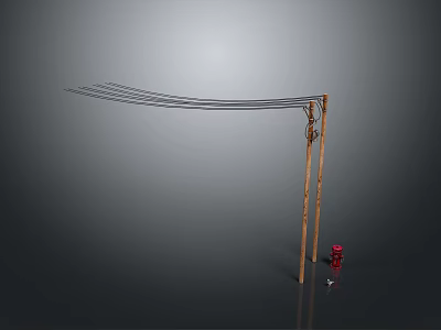 Wooden Coat Rack Furniture With Curved Lines And Red Base Design 3d model