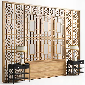 Southeast Asia bed background wall desk lamp 3d model