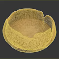 Ancient Cracked Clay Bowl With Textured Surface And Brown Beige Color On Dark Background