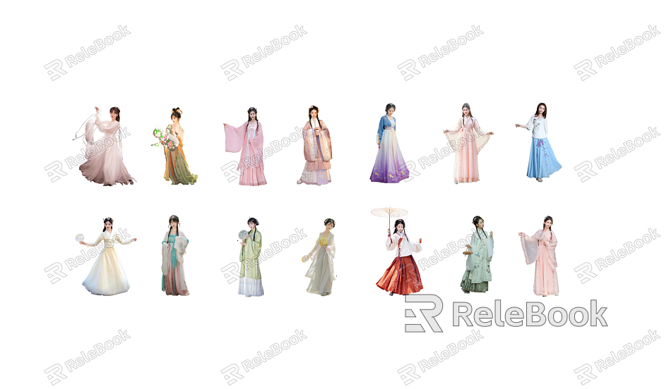 New Chinese Woman Classical Hanfu Character Beauty Woman model