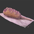 Crispy Corn Dog With Ketchup Mustard Topping On Wooden Stick Served On White Napkin