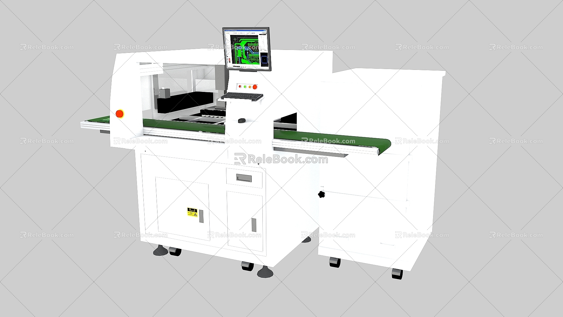 Automatic plate machine SMT workshop equipment virtual simulation animation 3d model