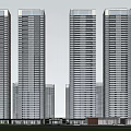 Modern High Rise Building Complex With Glass Curtain Walls And Urban Architectural Design