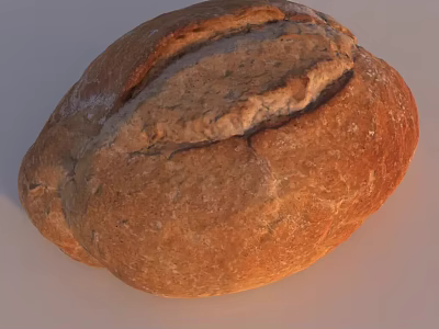 Freshly Baked Artisan Bread With Golden Crust And Rustic Texture 3d model