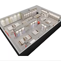 Mall Store Layout With Organized Shelves Display Tables And Product Displays