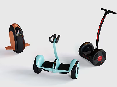 Orange Light Blue Black Hoverboards With Various Designs And Modern Features 3d model