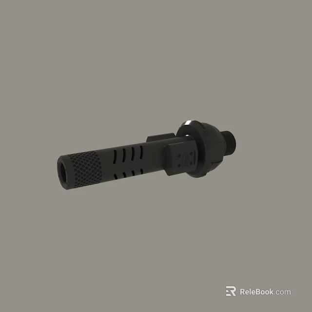 Black Mechanical Part With Textured Grip Holes And Durable Connector Design 3d model 