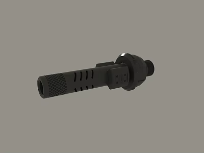 Black Mechanical Part With Textured Grip Holes And Durable Connector Design 3d model