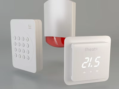 Smart Machines Home Control Panel Alarm Device And Digital Thermostat With Temperature 3d model