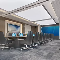 Modern Conference Room Interior Design With Large Meeting Table Ergonomic Chairs And Digital Screen