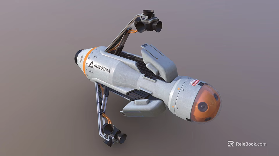 ASTROTEK Brand Industrial Equipment With Metallic Structure And Orange Gray Mechanical Components 3d model 