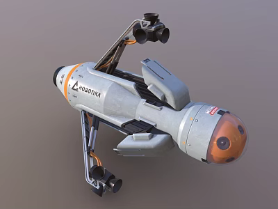ASTROTEK Brand Industrial Equipment With Metallic Structure And Orange Gray Mechanical Components 3d model