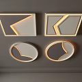 Modern Ceiling Lights With Square And Round Shapes For Home Interior Design 3d model