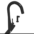 Sleek Modern Kitchen Faucet With Chrome Finish Curved Spout And Single Handle