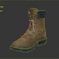 Brown Leather Work Boots Featuring Thick Sole And Light Colored Laces Design