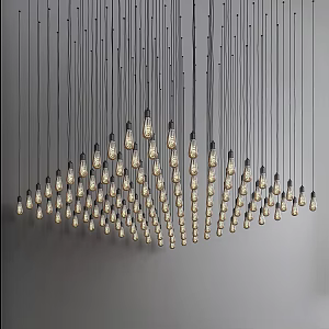 Modern chandelier dining room lamp lighting lamp glass ball lamp creative chandelier 3d model