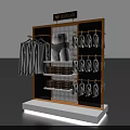 LIDOOL Brand Retail Display Shelf With Hanging Clothes And Folded Items On Golden Frame