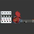 Electrical Components Collection With Circuit Breaker Socket Plug And Power Strip 3d model