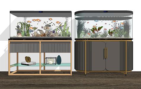 modern fish tank aquarium 3d model