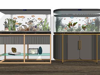 modern fish tank aquarium 3d model