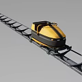 Fun Amusement Track Ride with Yellow and Black Rail Car on Steel Tracks Design