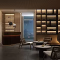 Luxury Modern Beauty Salon Interior Design With Comfortable Chairs Round Tables And Pendant Lights