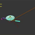 Satellite With Large Dish Antenna Long Arms And Scientific Instruments