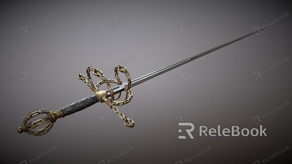 Thorn Sword with Chain Handle model