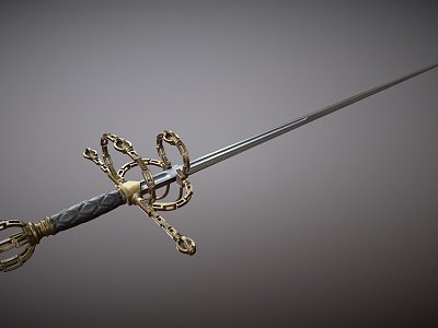 Thorn Sword with Chain Handle model